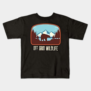 Off Grid / Wildlife / Bear Retro Design Kids T-Shirt